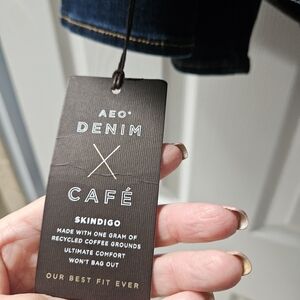 American Eagle Outfitters Denim Café Flare Jeans - Dark Blue